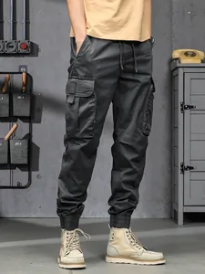 Pantalon cargo style streetwear vintage pour hommes avec poches et chevilles élastiques
