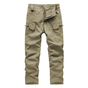 Men's Casual American Straight Leg Cargo Pants Loose Fit Multi Pocket Stretch Tactical Utility Workwear Bottoms
