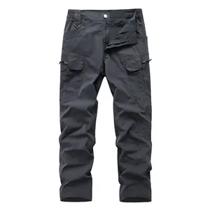 Premium men's tactical cargo pants in dark grey featuring multiple functional pockets