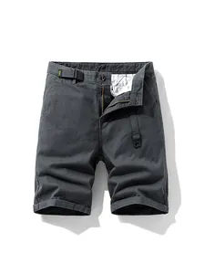 Ανδρικό σορτς cargo σε στυλ techwear σε σκούρο γκρι με ρυθμιζόμενη ζώνη μέσης