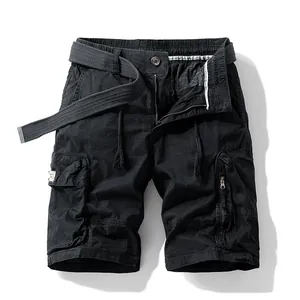 Stijlvolle heren zomer cargo shorts met bijpassende riem en handige ritszakken voor buiten