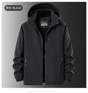 Waterproof fleece-lined winter hooded jacket in black with removable hood design