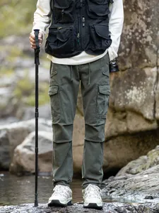 Pantalon cargo d'extérieur style montagne pour hommes avec cordon de serrage et poches