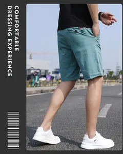 Back view of high quality teal Japanese style casual shorts for men's summer outdoor wear