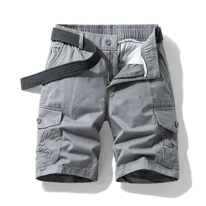 Men Casual Cotton Cargo Shorts Loose Fit Techwear Multi Pockets Shorts With Belt Vintage Work Shorts For Men Daily Outdoor