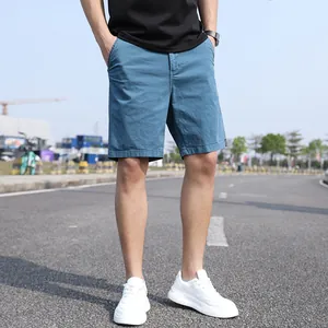 Stylish men's summer vintage blue cargo shorts in a relaxed fit for casual daily wear