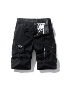 Short Cargo Décontracté pour Hommes Multi-Poches Mélange de Coton Été Séchage Rapide Streetwear Coupe Large Bas