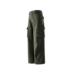 Men Loose Japanese Streetwear Cargo Pants Multi-Pocket Straight Leg Cotton Blend Casual Trousers For Men Fashion Trousers