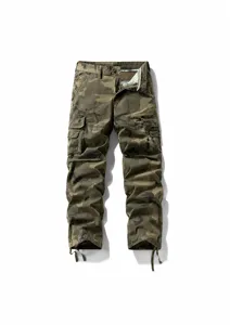 Vintage Japanese camouflage cargo pants with multi-pockets for men's outdoor style