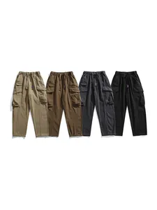 Men's casual straight-leg multi-pocket cargo pants available in four classic colors.