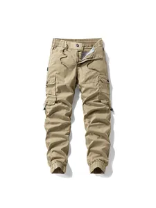Pantalon cargo jogger kaki pour homme avec plusieurs poches et cordon de serrage