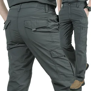 Men's lightweight waterproof quick-dry cargo pants for outdoor hiking activities