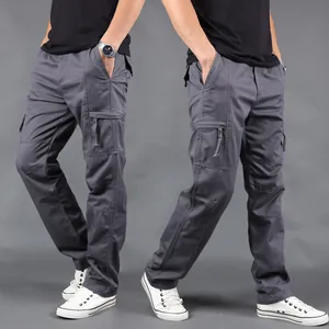 Men's Cargo Pants Cotton Multi-Pocket Casual Loose Straight Trousers Outdoor Fashion Tactical Pants For Men Style 9019 Bottom