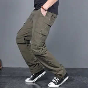 Wandelbare Outdoor-Cargohose für Herren mit mehreren Taschen und verstellbarem Saum