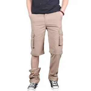 Herren Wanderhose in Khaki zeigt wandelbares Design mit einem abnehmbaren Bein