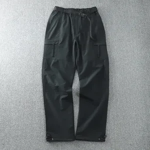 Pantalon cargo de randonnée extérieur pour hommes à séchage rapide avec poches et ceinture