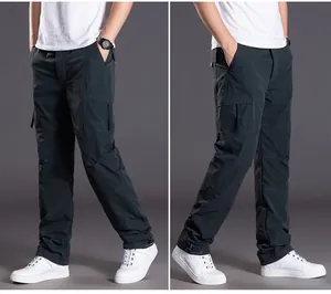 Detailed side and back view of men's waterproof windproof fleece-lined outdoor cargo pants