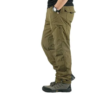Pantaloni cargo invernali pesanti foderati in pile da uomo in verde militare outdoor