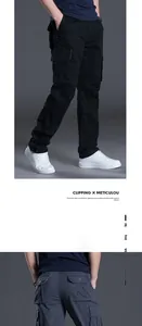 Detailansicht der Cargo-Hose mit mehreren Taschen für Herren zeigt robusten Stoff
