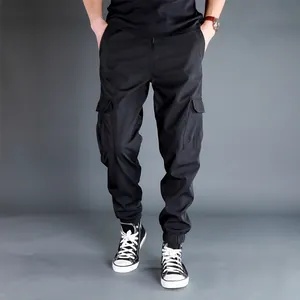 Pantaloni da Uomo Casual Cargo Jogger con Tasche Multiple Vestibilità Larga Traspirante in Nylon per Sport all'Aperto