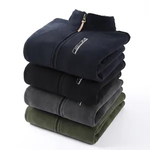 Men's premium thickened polar fleece jacket with stand collar for ultimate winter warmth