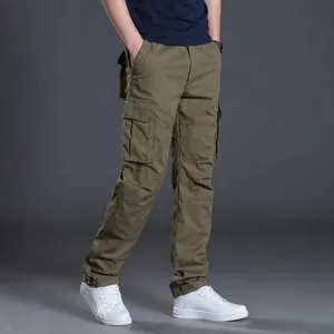 Herren Cargo-Hose in Olivgrün, strapazierfähig mit mehreren Taschen für Freizeit