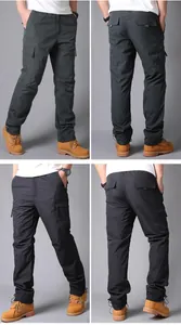 Men's waterproof windproof outdoor softshell pants with fleece lining and multiple pockets