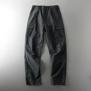 Men's black outdoor waterproof tactical cargo pants featuring functional multi-pockets