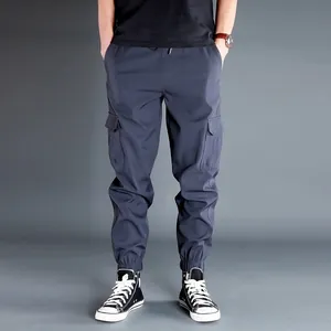 Pantaloni cargo leggeri da uomo ad asciugatura rapida con tasche multiple grigio