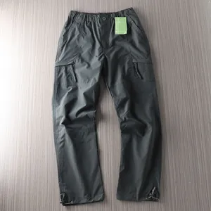 Men's waterproof quick-dry cargo pants with multi-pockets and drawstring cuffs