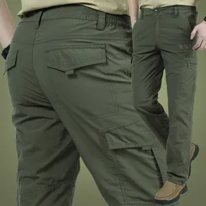 Herren Sommer Schnelltrocknende Cargo-Hose Ultradünne Mehrere Taschen Outdoor Wandern Lange Hose Lockere Passform Nylon