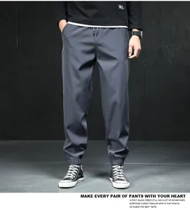 Γκρι ανδρικό παντελόνι jogger, φαρδιά και παχιά γραμμή για καθημερινή ανοιξιάτικη εμφάνιση