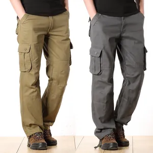 Pantalon cargo professionnel pour hommes avec jambes droites et poches multiples