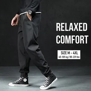 Losse zwarte cargo joggingbroek voor heren voor lente en herfst casual kleding
