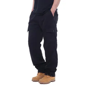 Premium men's pure cotton loose fit cargo pants featuring multiple utility side pockets