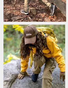Détail d'un pantalon de randonnée pour femme convertible et séchage rapide en plein air