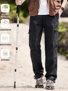Schwarze Outdoor-Cargohose für Herren, schnelltrocknend und atmungsaktiv