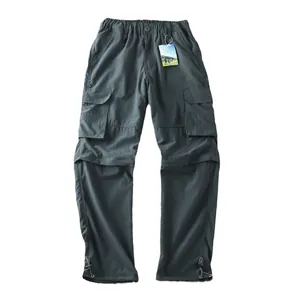 Pantalon de randonnée amovible gris foncé pour femmes, séchage rapide style cargo