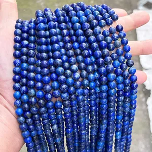 Natural dark blue Afghan lapis lazuli round loose beads for DIY jewelry accessories