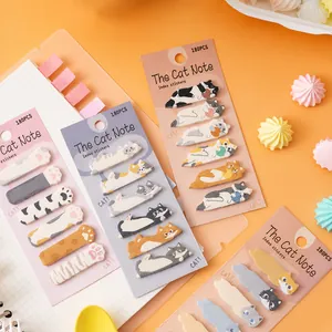 Set of cute cartoon cat index stickers for planners and journals, 180 pieces total