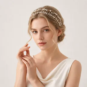 Pettine per Capelli da Sposa Fatto a Mano con Strass e Künstliche Perle Sintetiche Argento Filo di Rame Accessori per Capelli Donna