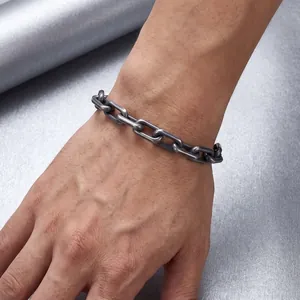 Herren Breit Edelstahl O-link Armband Punk Industrielle Schnittkante Kette Armband Trendig Minimalistisch Handschmuck Für Unisex Geschenk