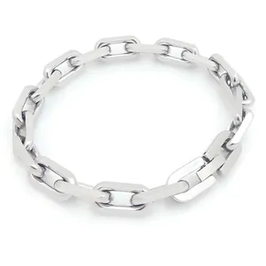 Punk 8mm Edelstahl O-Kettenarmband für Männer in Silber, modernes Ketten-Design