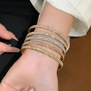 Elegante dubbelrijige strass ronde armbanden voor een stijlvolle luxe look