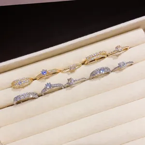 Κομψό σετ διπλά δαχτυλίδια με επιχρύσωση 18k και ζιργκόν σε ανοιχτό σχέδιο για γυναίκες