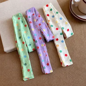Levendige kleurrijke polka dot polyester lint sjaal ketting set voor dames mode
