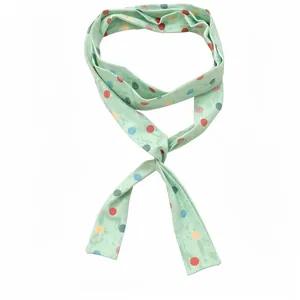 Lichtgroene stippen sjaalketting voor dames, stijlvol polyester mode-accessoire item