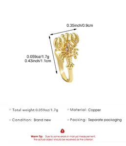 Détails du clip de nez homard doré faux piercing avec dimensions et informations