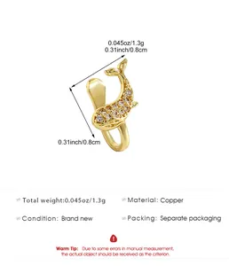 Détail du piercing de nez baleine avec dimensions 0,8 cm et spécifications en cuivre
