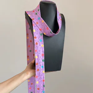 Cadena de Cintura Larga de Poliéster Fresco con Estampado de Lunares para Mujer Diadema Multiusos Corbata Cinturón Accesorio de Alta Sensibilidad